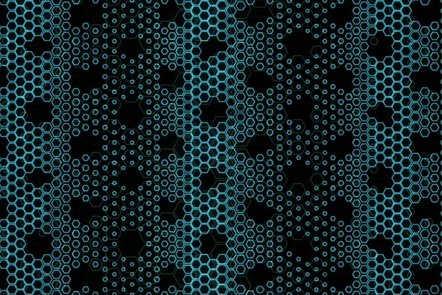 3:2 Surface | 60fps Hexagon Mesh Live Wallpaper Screensaver | Cyan Neon Abstract