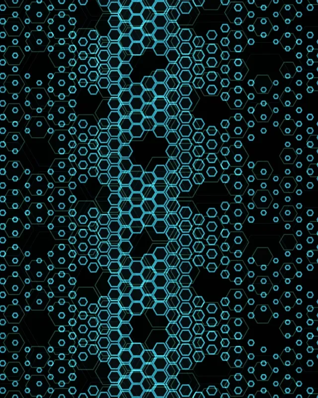 4:5 Instagram | 60fps Hexagon Motion Background Screensaver | Cyan Tech Neon Lattice