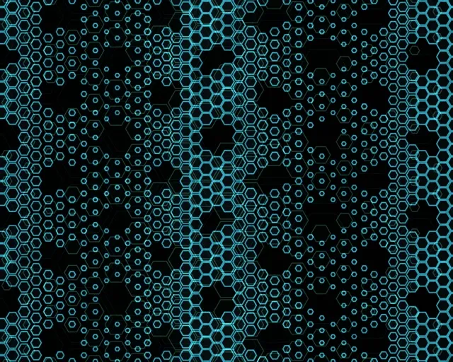 5:4 Industrial | 60fps Cyan Neon Hexagon VJ Animation Screensaver | Tech Lattice