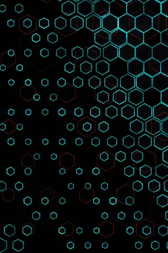 2:3 Photo Portrait | 60FPS Hexagon Screensaver Neon VJ Loop | Cyan Glow
