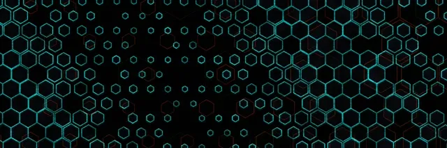 3:1 Triple Wide | 60FPS Hexagon Screensaver Neon VJ Animation | Cyan Glow