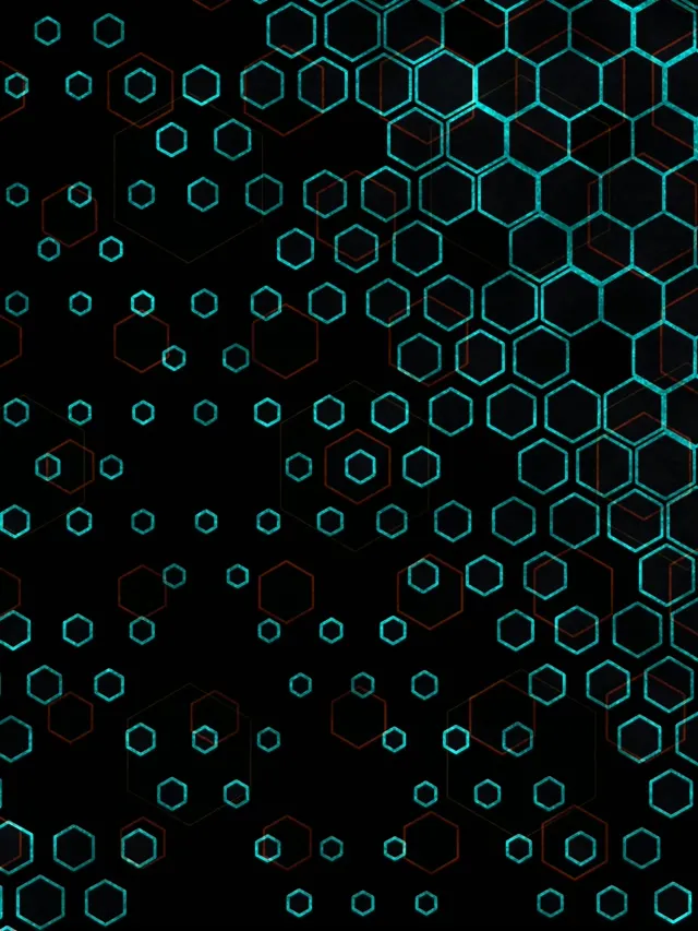 3:4 iPad Portrait | 60FPS Cyan Hexagon Screensaver VJ Animation Motion Loop