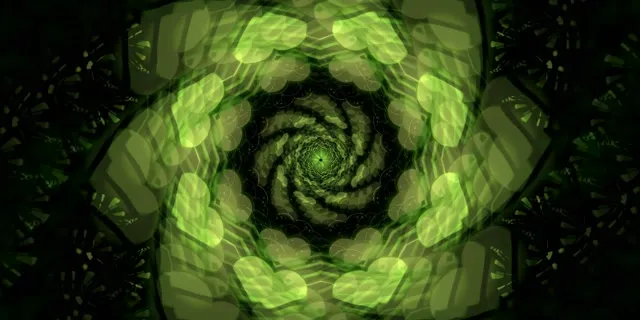 2:1 univisium 60fps neon tunnel screensaver background for edits green geometric