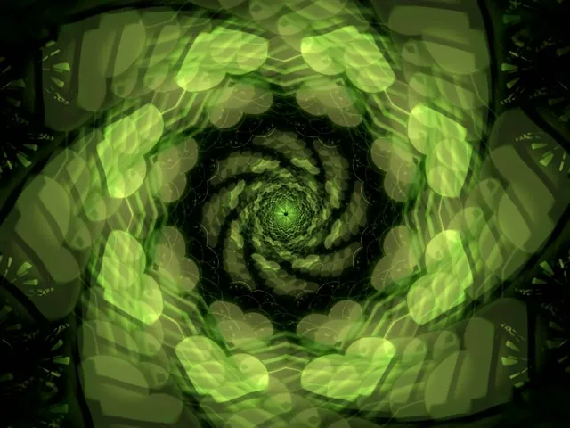 4:3 classic 60fps neon tunnel screensaver vj loop green fractal mandala pattern