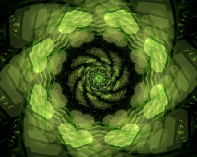 5:4 industrial 60fps neon tunnel screensaver live wallpaper green radial geometry