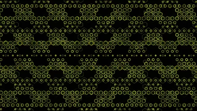 4K UHD 60fps Screensaver PC Neon Tunnel VJ Loop Yellow Hex