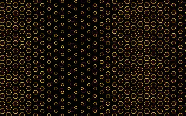16:10 MacBook 60FPS Hexagon Screensaver - VJ Loop Motion Gold Neon