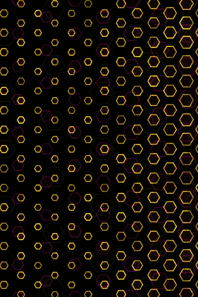 2:3 Photo Portrait 60FPS Golden Hexagon Screensaver - VJ Animation Neon Loop