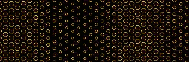 3:1 Triple Wide 60FPS Golden Hexagon Screensaver - VJ Animation Motion Loop