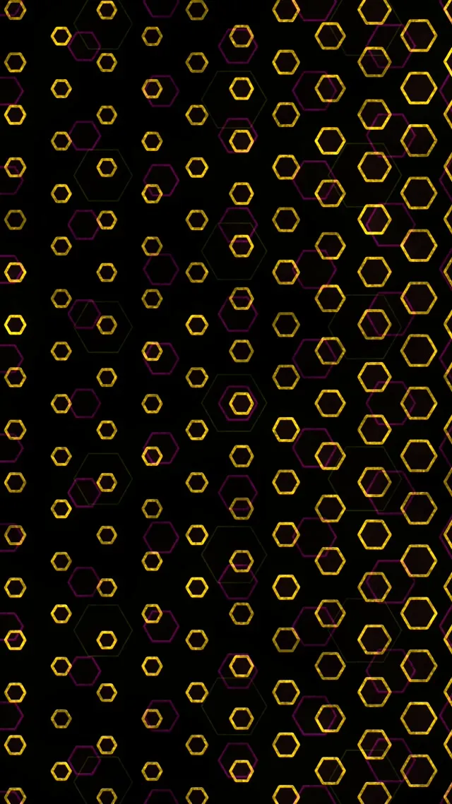 9:16 Reels 60FPS Hexagon Pattern Screensaver - Live Wallpaper Gold