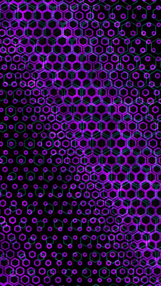 9:16 Reels 60fps Screensaver Neon Tunnel VJ Animation Purple Hexagon Grid