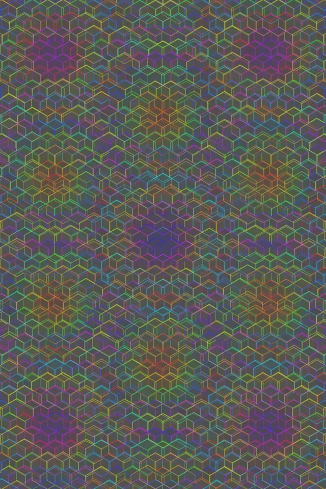 2:3 Photo Portrait | 60fps Teal-Magenta Cascading Hexagon Screensaver VJ