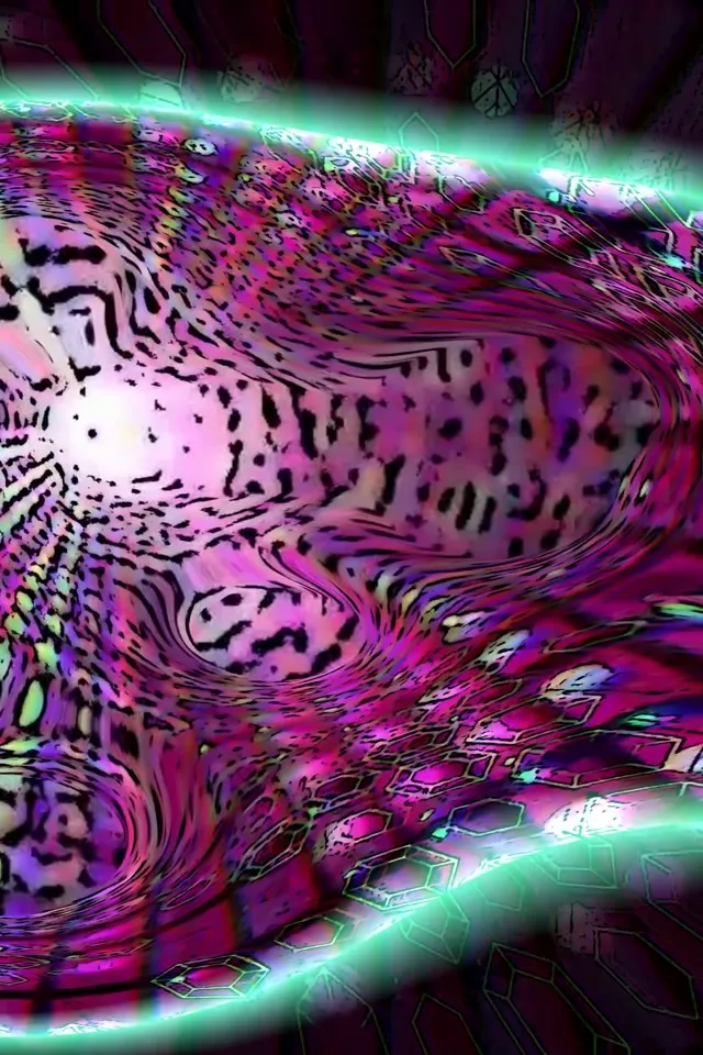 Neon Glow Fish 2:3 Vertical | Cyan Purple Screensaver 60fps