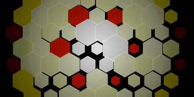 2:1 Univisium | 60fps Hexagon Screensaver VJ Neon Loop