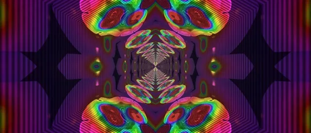 21:9 Ultrawide 60fps Screensaver Neon Tunnel VJ Animation Kaleidoscope