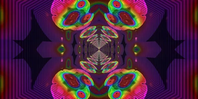 2:1 Univisium 60fps Screensaver Neon Tunnel VJ Animation Rainbow