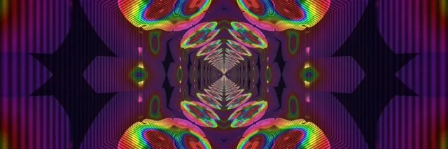 3:1 Triple Wide 60fps Screensaver Neon Tunnel VJ Loop Colorful Waves