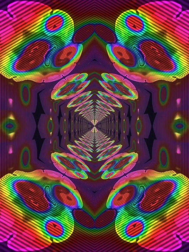 3:4 iPad Portrait 60fps Screensaver Neon Tunnel VJ Animation Bright