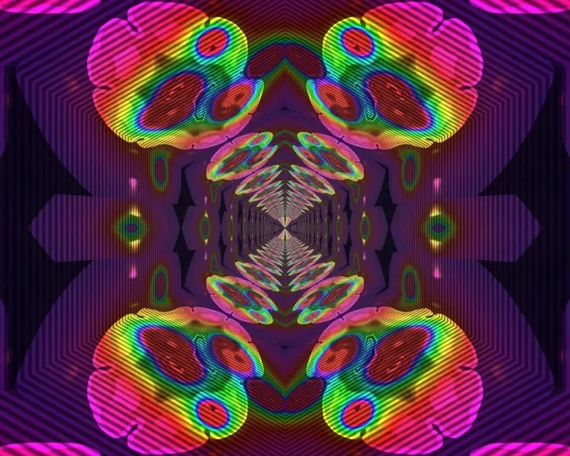 5:4 Industrial 60fps Screensaver Neon Tunnel Motion Background Fractal