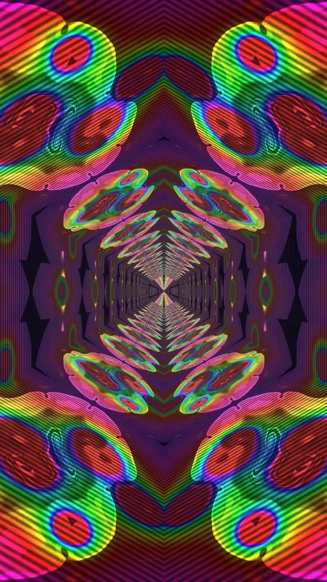 9:16 Reels 60fps Screensaver Neon Tunnel Motion Background Psychedelic
