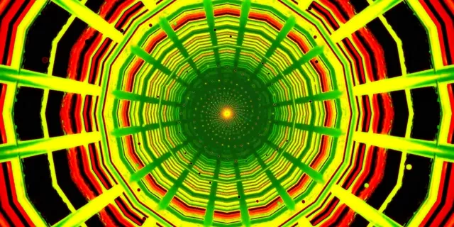 Neon Tunnel Pulsating Concentric Circles VJ Loop 2:1 Univisium 60fps Screensaver