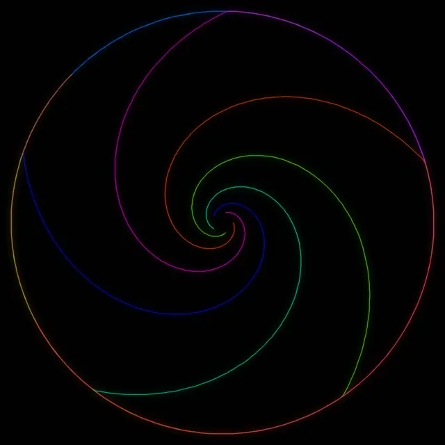 1:1 Square Spiral Rainbow 60FPS Screensaver VJ Loop Neon Hypnotic