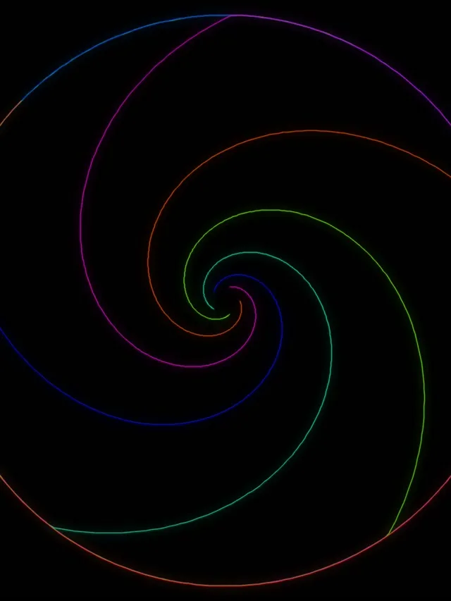 3:4 iPad Portrait Neon Spiral 60FPS Screensaver Live Wallpaper Rainbow