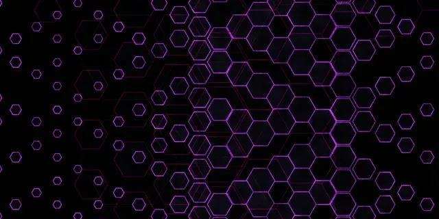 2:1 Univisium 60fps Purple Hexagons Screensaver VJ Loop Neon Tunnel