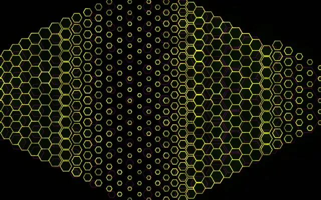 16:10 MacBook 60fps Screensaver Neon Tunnel Motion Background Yellow Hex