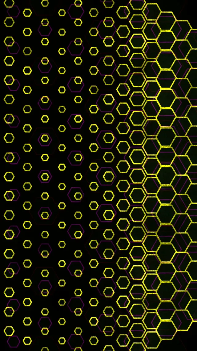 9:16 Reels 60fps Screensaver Neon Tunnel VJ Animation Yellow Hexagons Flow