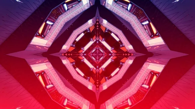 Crimson Sci-Fi Neon Tunnel Screensaver 4K UHD 60fps VJ Clip