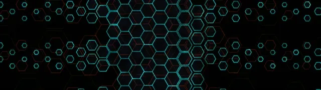 32:9 Super Ultrawide 60fps screensaver neon tunnel VJ loop hexagonal pattern