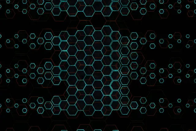 3:2 Surface 60fps screensaver neon tunnel motion background cyan shapes