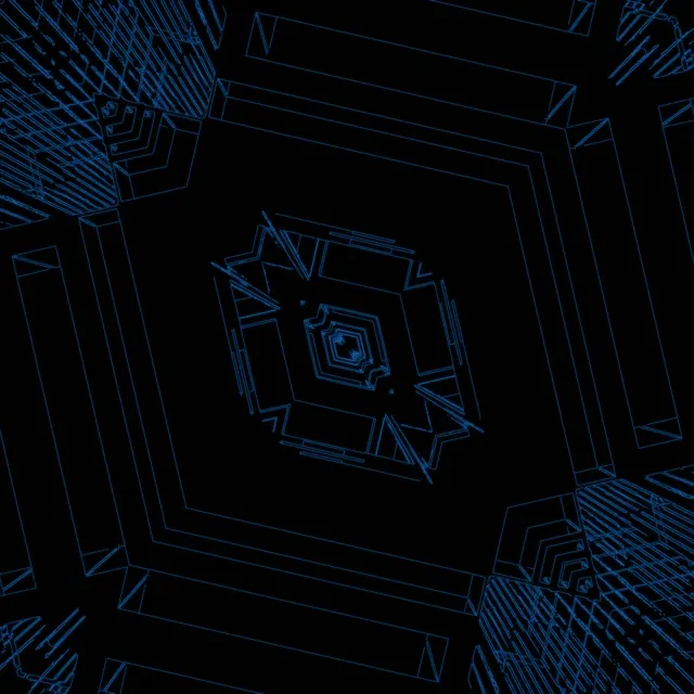 Blue Neon Tunnel Screensaver 1:1 Square 60fps VJ Loop PC Laptop