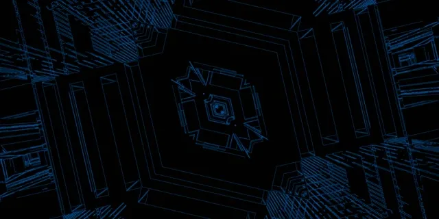 Blue Neon Tunnel Screensaver 2:1 Univisium 60fps VJ Loop
