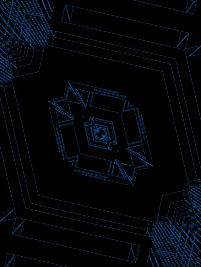 Blue Neon Tunnel Screensaver 3:4 iPad Portrait 60fps Vj Loop