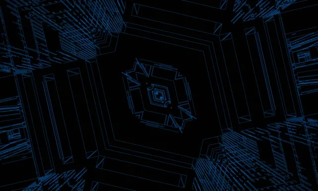 Blue Neon Tunnel Screensaver 5:3 Wide 60fps VJ Loop PC Laptop