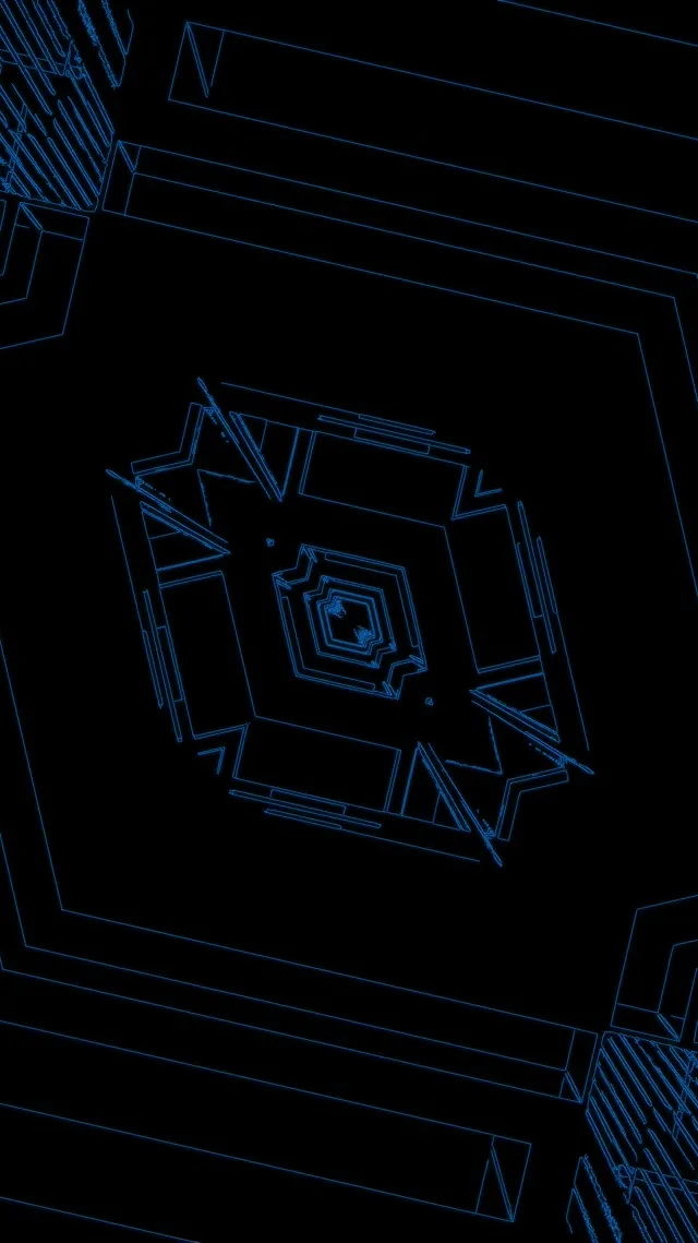 Blue Neon Tunnel Screensaver 60fps 9:16 Reels VJ Loop PC Laptop