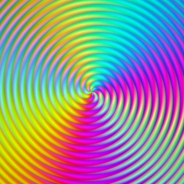 1:1 Square | 60fps Rainbow Spiral Vortex Screensaver | Live Wallpaper VJ Loop
