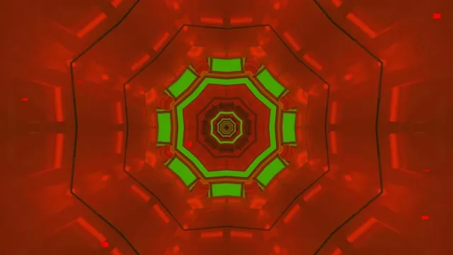 Neon Tunnel Screensaver 4K UHD 60fps Red Green VJ Loop