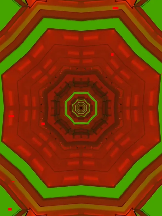 Neon Tunnel Octagon Vortex 3:4 iPad Portrait 60fps VJ Loop Screensaver