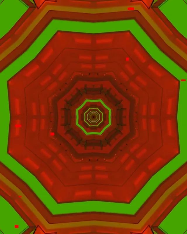 Pulsating Red Hexagon Neon Tunnel 4:5 Instagram 60fps VJ Loop Screensaver