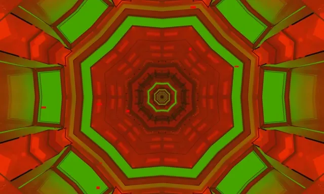 Pulsating Octagon Neon Tunnel 5:3 Wide 60fps VJ Loop Screensaver