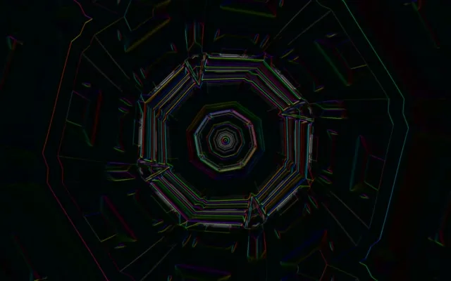 neon tunnel 16:10 macbook 60fps screensaver vj loop purple cyan geometric