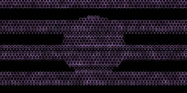 2:1 Univisium 60fps Screensaver Neon Tunnel VJ Animation Purple Hexagon