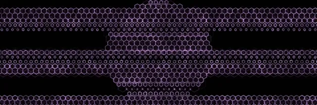 3:1 Triple Wide 60fps Screensaver Neon Tunnel VJ Loop Purple Hexagon