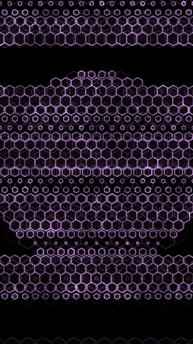 9:16 Reels 60fps Screensaver Neon Tunnel Motion Background Purple Hexagon