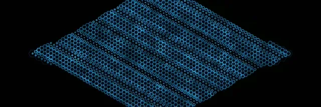 3:1 Triple Wide 60fps Screensaver Neon Tunnel Motion Background Blue Hexagon Tech