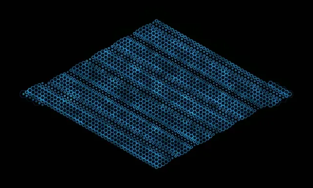 5:3 Wide 60fps Screensaver Neon Tunnel VJ Animation Blue Hexagon Particles