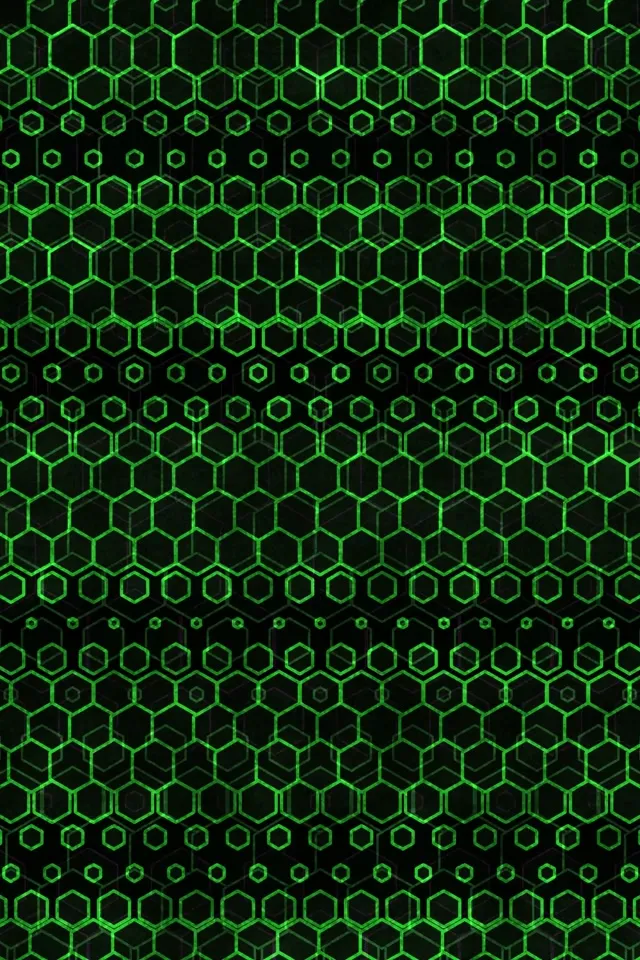 2:3 Photo Portrait 60fps Screensaver Neon Tunnel VJ Loop Glowing Green Hexagons